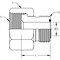 World Wide Fittings Female Flat Face O-Ring to Male Flat Face O-Ring Reducer 4015X12X04 - alternate 2